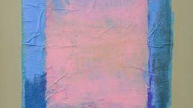 Ruth Effer "rosa cube", Mischtechnik auf Leinwand, 100 x 100 cm, 2020 (Ausschnitt)
