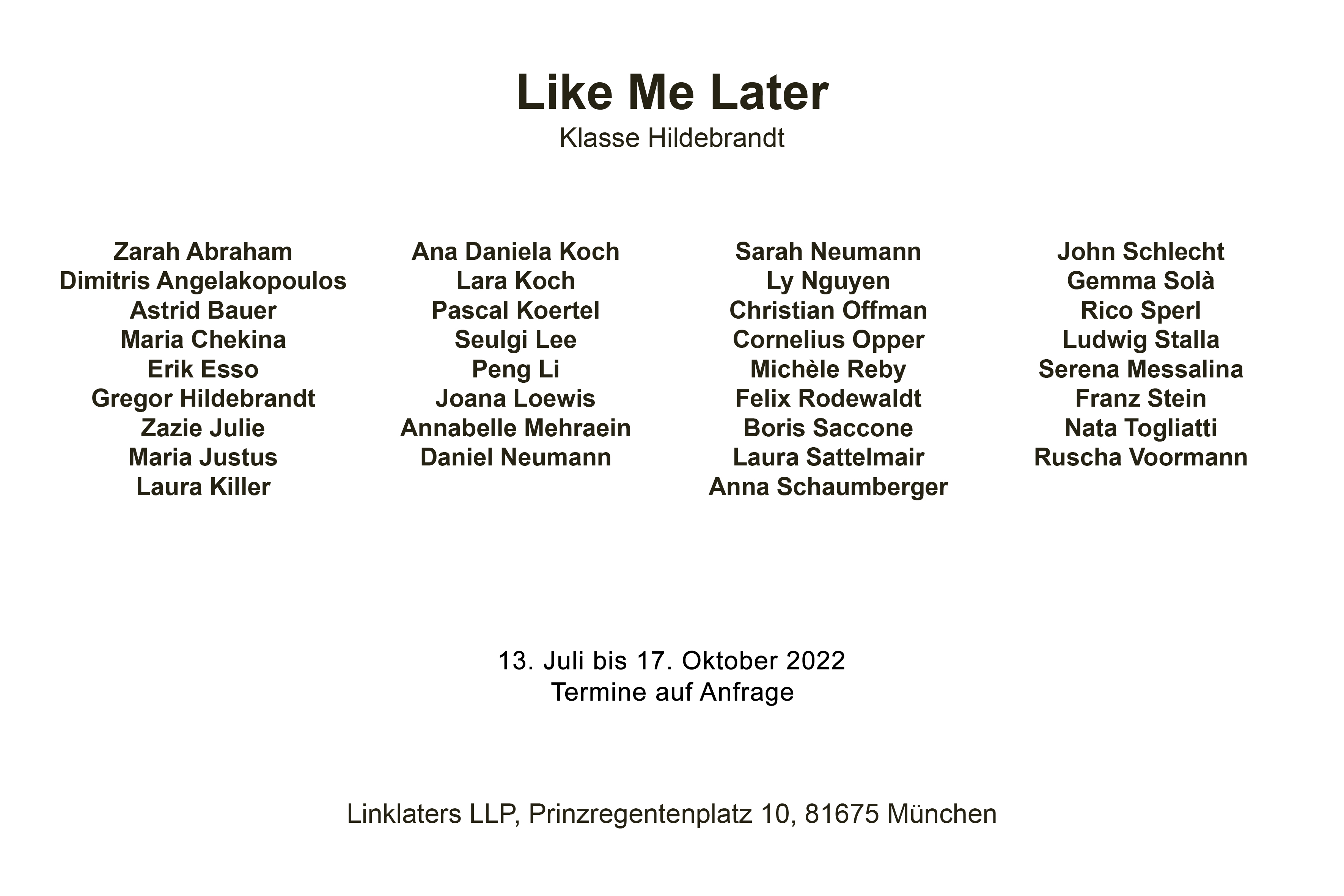 LikeMeLater Einladung Ausstellung